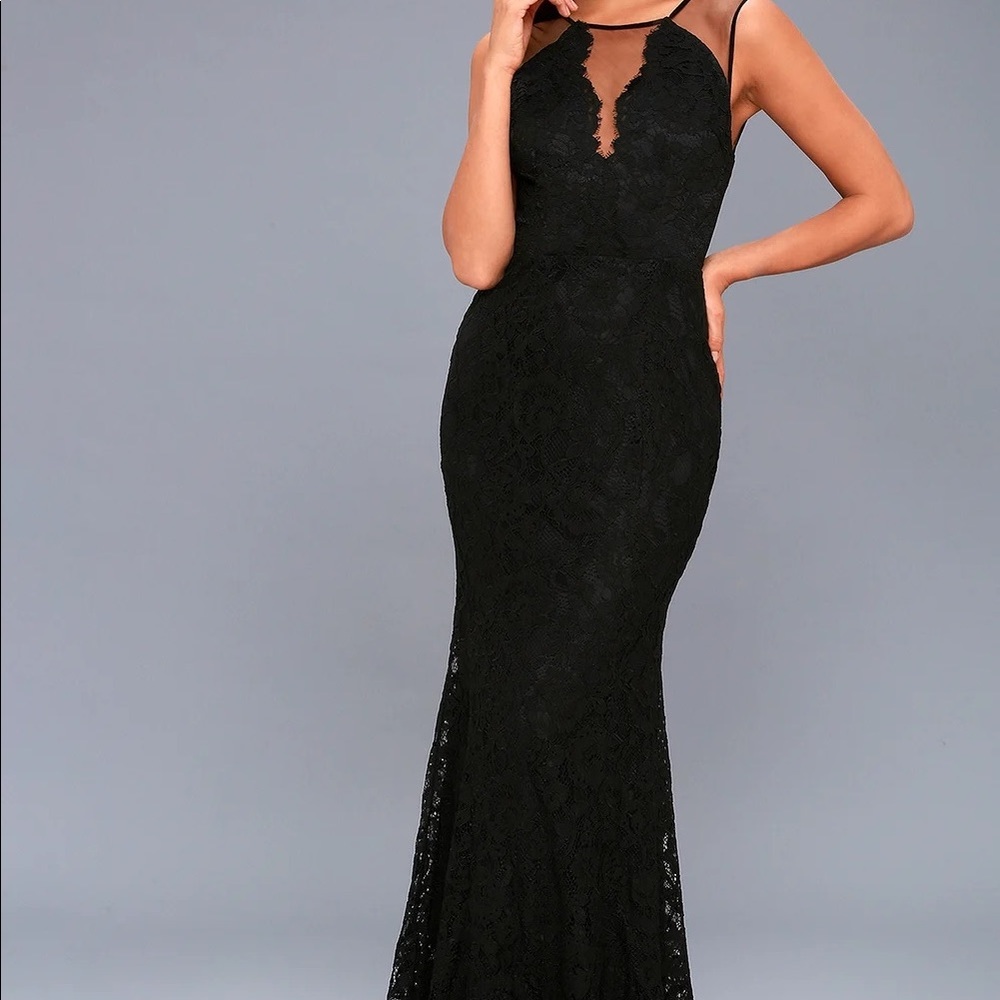 Black lace maxi dress